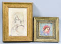 Two Framed Edna Hibel Ceramic Tiles