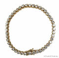 18K yellow gold diamond tennis bracelet with fortyfour round brilliant cut diamonds