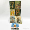 Seven Painted Tin Retablos of Saints