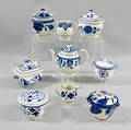 Nine Blue and White Pearlware Vessels