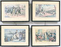 Twelve Framed Currier  Ives Restrike Lithographs of Revolutionary War Subjects