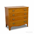 Irving  Casson Federalstyle Tiger Maple Bowfront Chest of Drawers