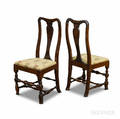 Pair of Queen Annestyle Stained Maple Side Chairs