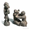 Two Baulestyle Carved Wood Figures