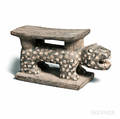 Baulestyle Carved Leopard Stool
