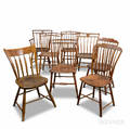 Seven Rodback Windsor Chairs and an Arrowback Windsor Chair