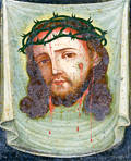 Large Painted Tin Retablo of Christ
