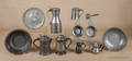 Twelve pieces of Continental pewter tablewares 18th19th c