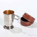 Collapsible Travel Cup in Leather Case
