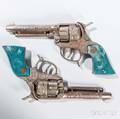 Pair of Texan Chromed Cast Iron Cap Guns