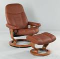 Modern Stressless Leather Chair and Ottoman