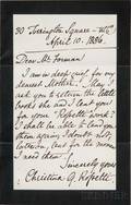 Rossetti Christina 18301894 Autograph Letter Autograph Sentiment and Two Photographs of her Funeral