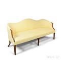 George IIIstyle Upholstered Mahogany Camelback Sofa