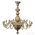Large Cast Metal Twentylight Chandelier