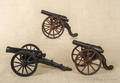 Three cast iron cannons