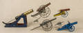 Five tin cannons