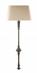 Cast Iron Balustrade Wall Sconce w Beige Shade