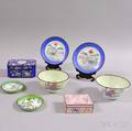 Eight Canton Enamel Items