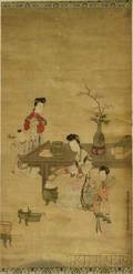 Hanging Scroll Depicting an Interior Scene