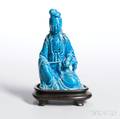 Turquoise Blueglazed Figure of Guanyin