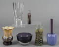 Six pieces of art glass