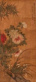 Hanging Scroll of a Flower Painting