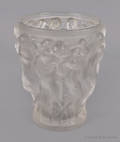 Lalique bacchantes clear and frosted glass vase