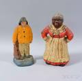 Two Cast Iron Polychrome Figural Doorstops