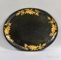 Gilt and Painted Oval Tray