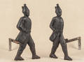 Pair of cast iron Hessian andirons