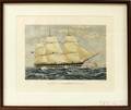 Framed E Duncan Handcolored Lithograph Clipper Ship Shannon
