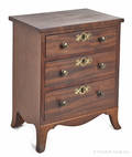 Miniature Federal mahogany and cherry chest of drawers early 19th c