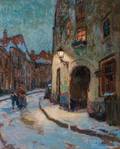 Bernardus Petrus Ben Viegers Dutch 18861947 Winter Night in the Village