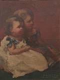 William Morris Hunt American 18241879 Study for The Russell Children James and Ellen