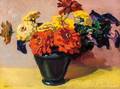 Jane Peterson American 18761965 Zinnias and Petunias in a Vase