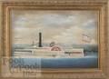 Contemporary oil on canvas portrait of a sidewheeler