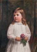 Carnig Eksergian American 18551931 Little Girl in White Holding a Rose