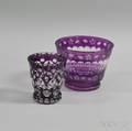 Two Amethyst CuttoClear Glass Items