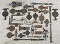 Collection of wrought iron hardware 19th c