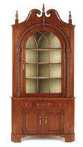 Pennsylvania Federal cherry corner cupboard ca 1830