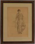 Myron G Barlow American 18731937 Standing Woman with a Basket