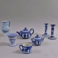Seven Wedgwood Blue Jasper Items
