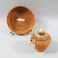 Two Inuit Woven Basketry Items