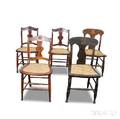 Five Country Caned Side Chairs