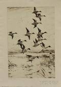 Frank Weston Benson American 18621951 Pintails Passing