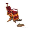 Kochs Velvetupholstered Oak Barbers Chair