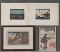 Kunisada and Hiroshige Four Woodblock Prints