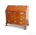 Chippendalestyle Mahogany Oxbow Serpentine Slantlid Desk