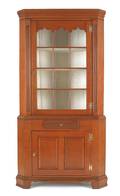 Pennsylvania Federal cherry corner cupboard ca 1800