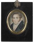 Miniature watercolor on paper portrait of a gentleman ca 1840